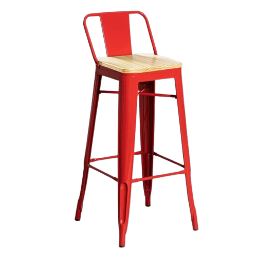 TABURETE TOLIX MADERA (77CM) ROJO - 1