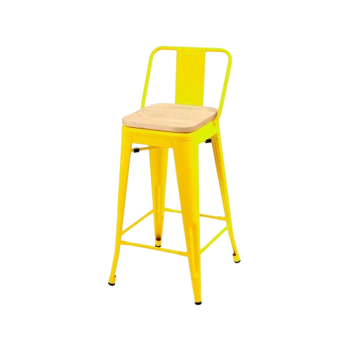 PACK 4 TABURETES TOLIX MADERA (77CM) AMARILLO - 2