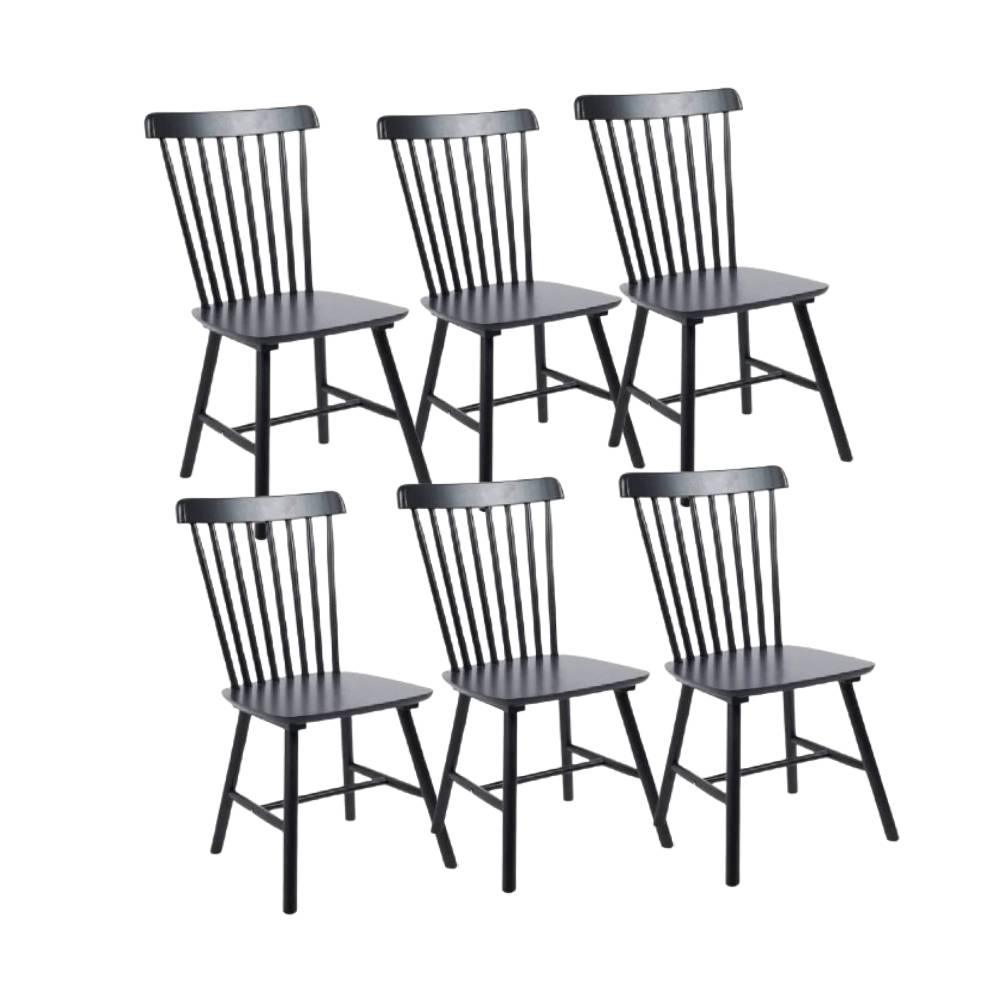 PACK WINDSOR NEGRO 6 SILLAS MADERA - 1