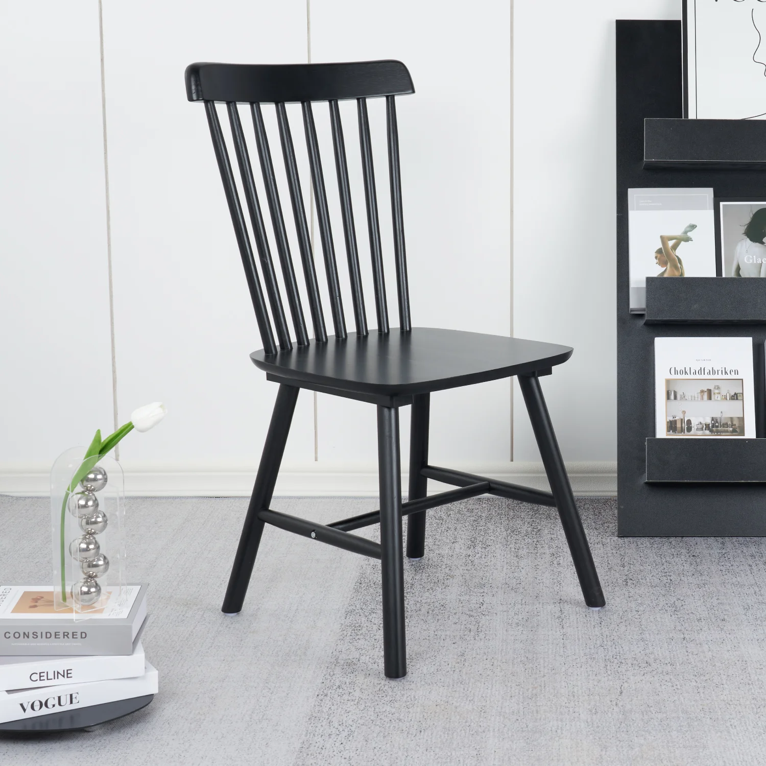 PACK WINDSOR NEGRO 6 SILLAS MADERA - 5