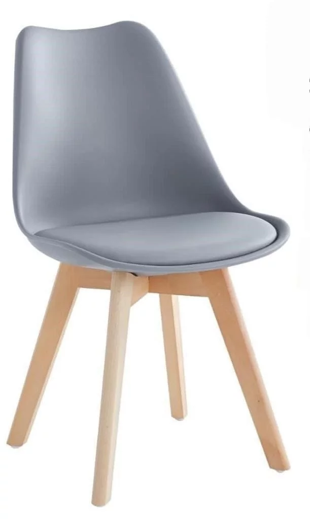 SILLA TULIP GRIS ACOLCHADA - 1