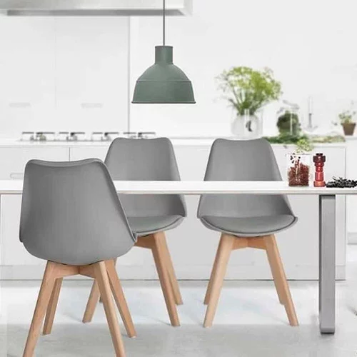 SILLA TULIP GRIS ACOLCHADA - 2