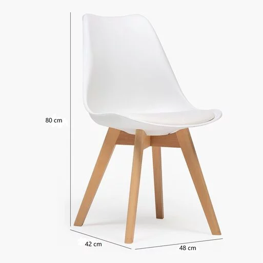 SILLA TULIP GRIS ACOLCHADA - 4
