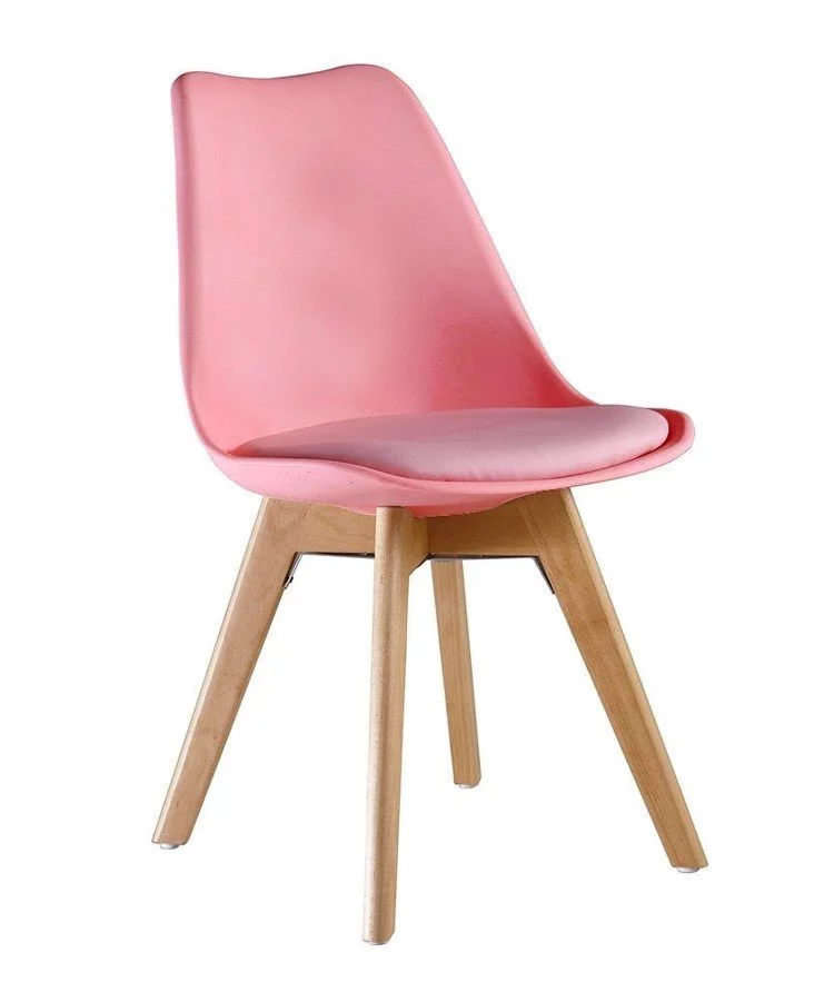 SILLA TULIP ROSA ACOLCHADA - 1
