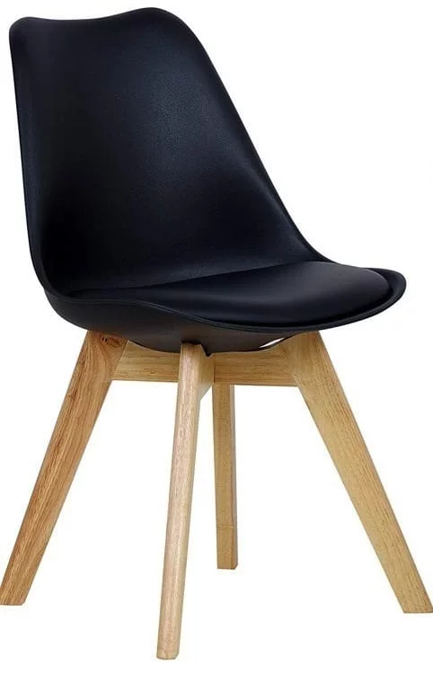 SILLA TULIP NEGRO ACOLCHADA - 1