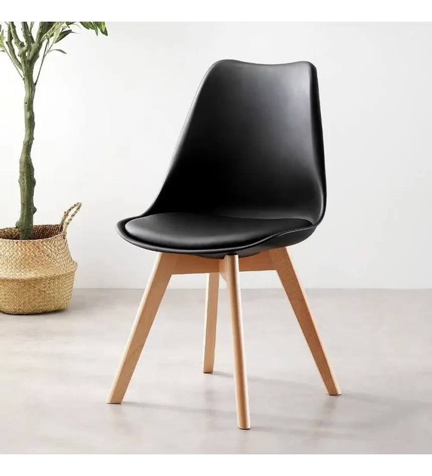 SILLA TULIP NEGRO ACOLCHADA - 2