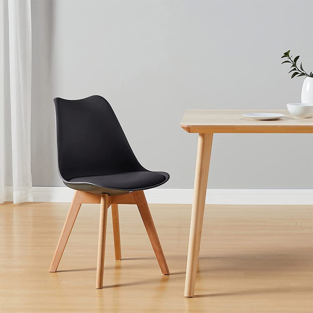 SILLA TULIP NEGRO ACOLCHADA - 3