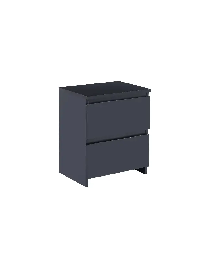 VELADOR MDF NEGRO CAJON DOBLE MINIMAL OSCURO - 1