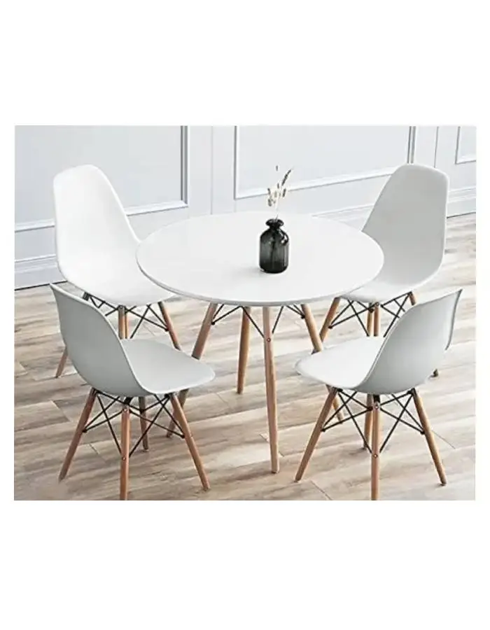 JUEGO DE COMEDOR EAMES ROUND 4P BLANCO - 2