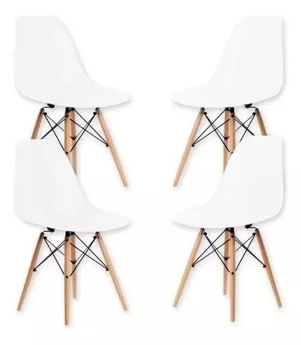 JUEGO DE COMEDOR EAMES ROUND 4P BLANCO - 3