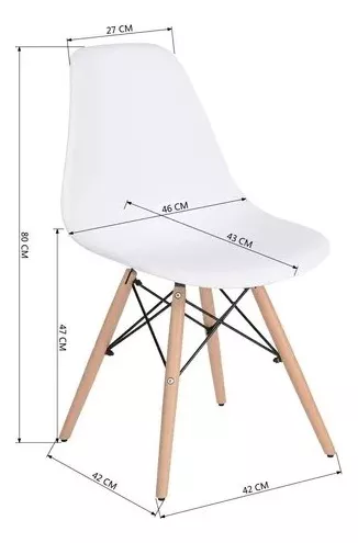 JUEGO DE COMEDOR EAMES ROUND 4P BLANCO - 5
