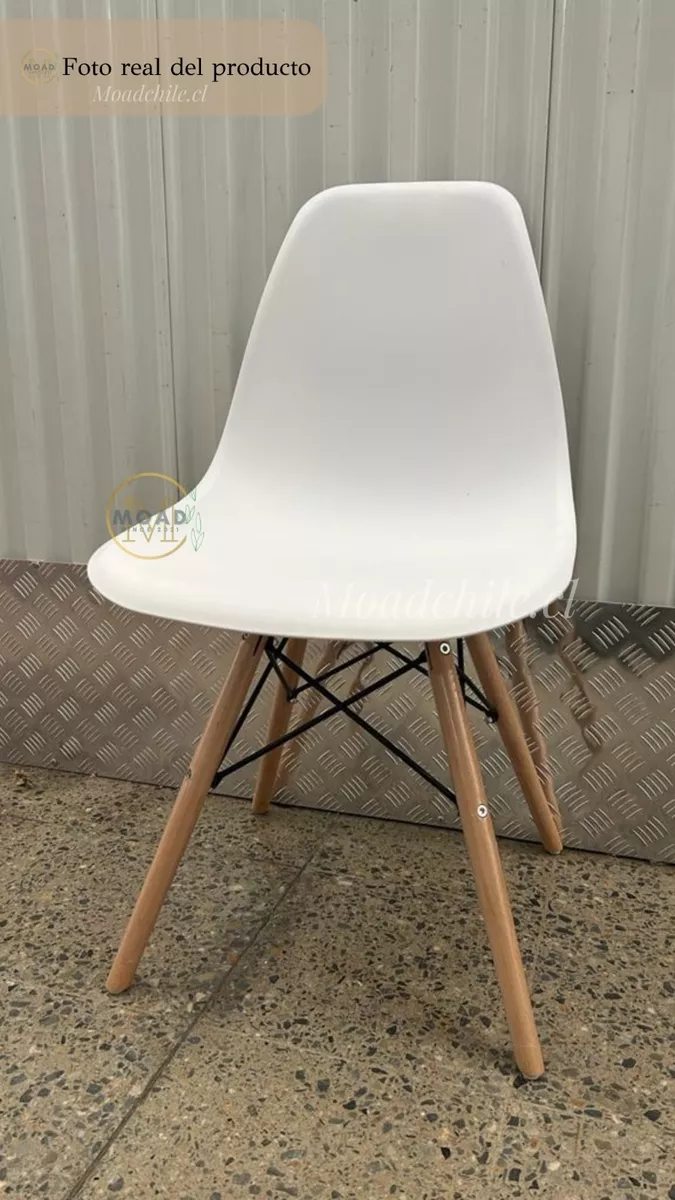 JUEGO DE COMEDOR EAMES ROUND 4P BLANCO - 7