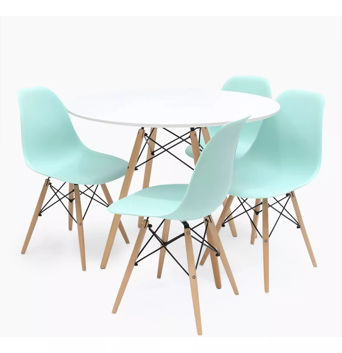 JUEGO DE COMEDOR EAMES ROUND 4P MENTA - 1