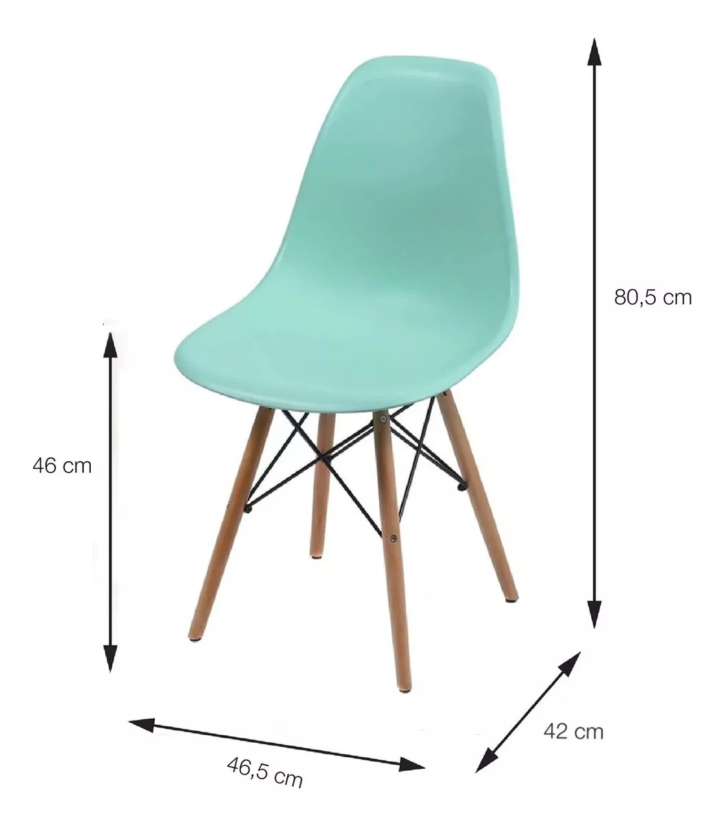JUEGO DE COMEDOR EAMES ROUND 4P MENTA - 2
