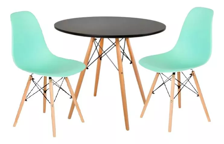 JUEGO DE COMEDOR EAMES DELUXE 4P MENTA - 1