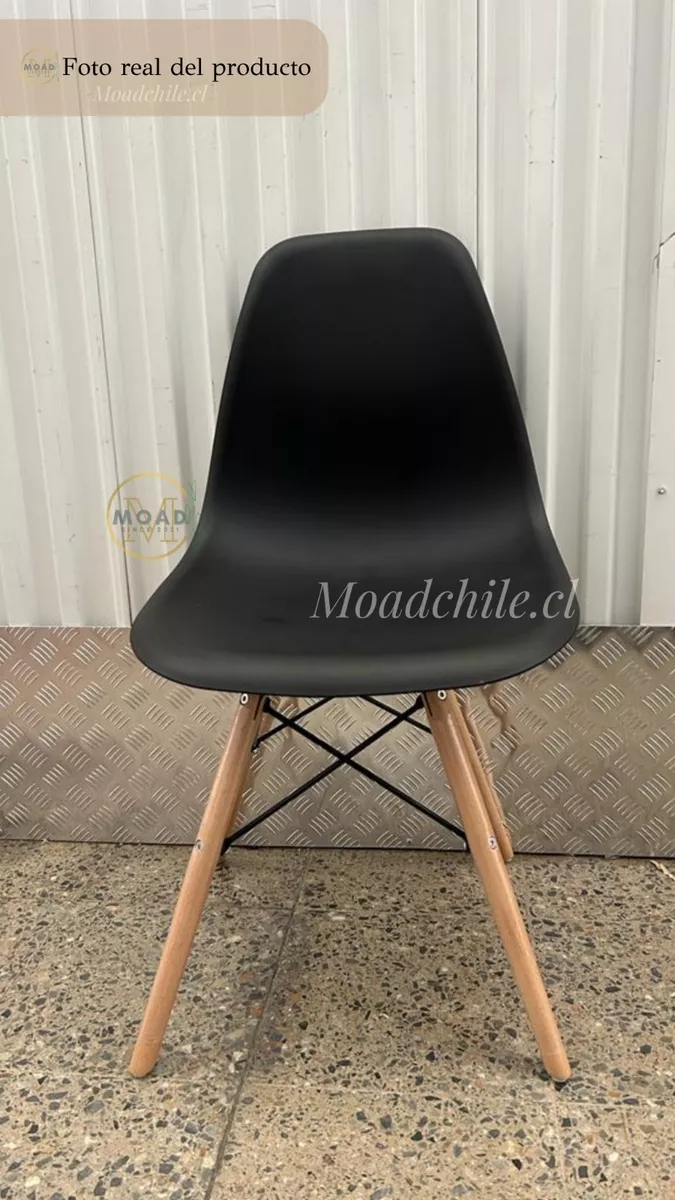 JUEGO DE COMEDOR EAMES DELUXE 4P NEGRO - 7