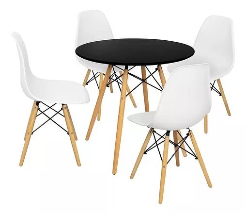 JUEGO DE COMEDOR EAMES DELUXE 4P BLANCO - 1