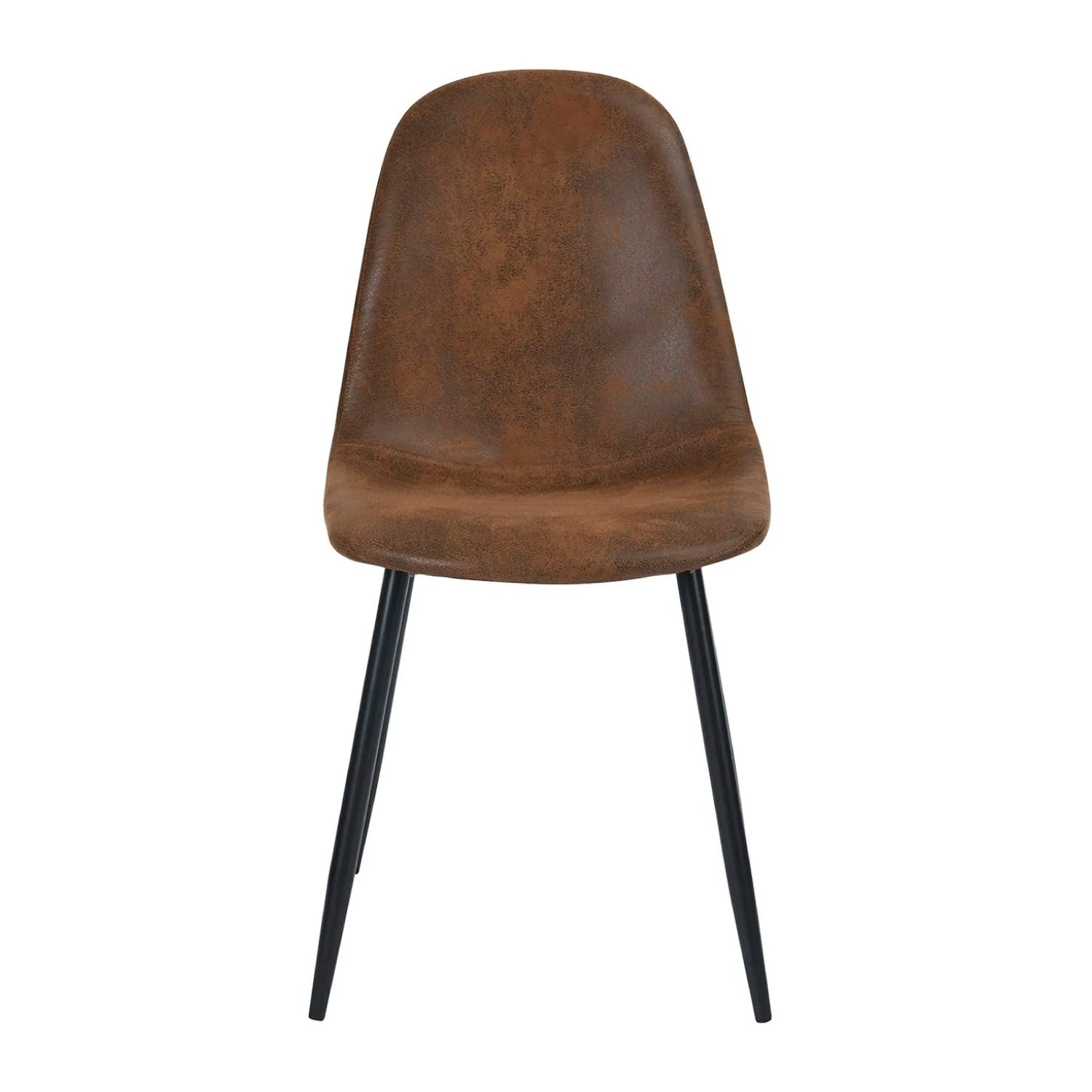 SILLA PARIS ACERO CAFÉ ECOCUERO VINTAGE PATAS NEGRAS - 3