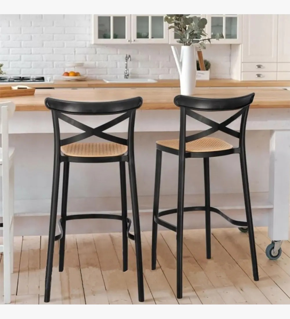 SILLA DE BAR ARIZONA (75CM) NEGRO - 3