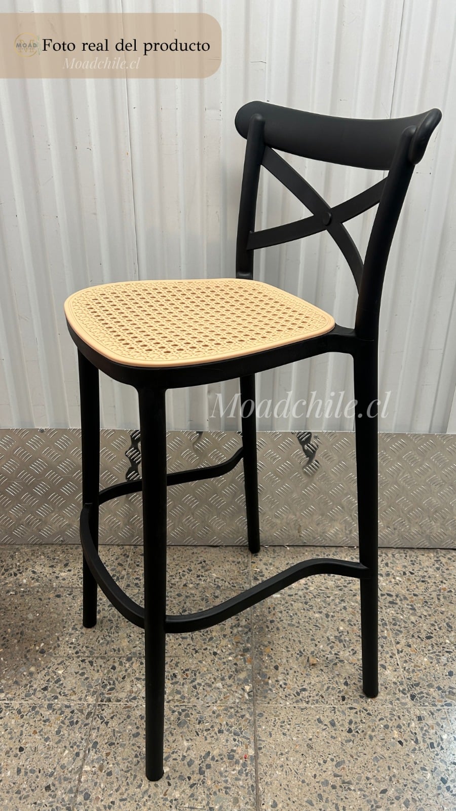 SILLA DE BAR ARIZONA (75CM) NEGRO - 6