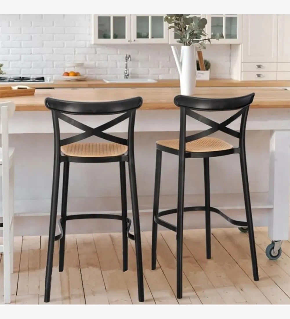 PACK 4 SILLAS DE BAR ARIZONA 75CM NEGRO - 4