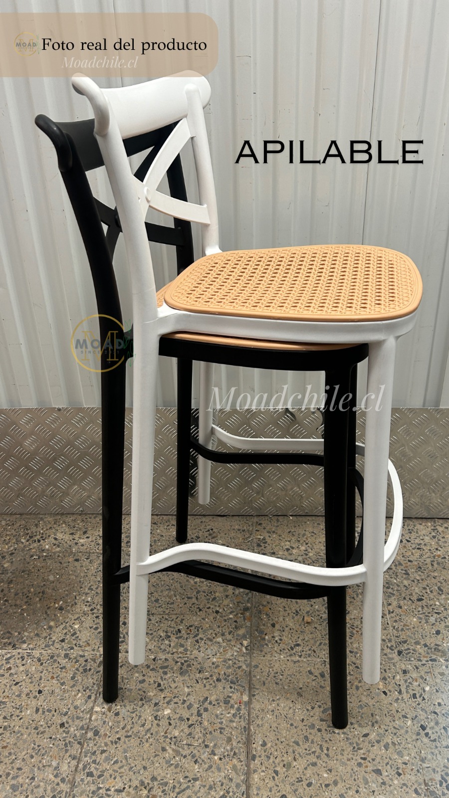 PACK 4 SILLAS DE BAR ARIZONA 75CM NEGRO - 6