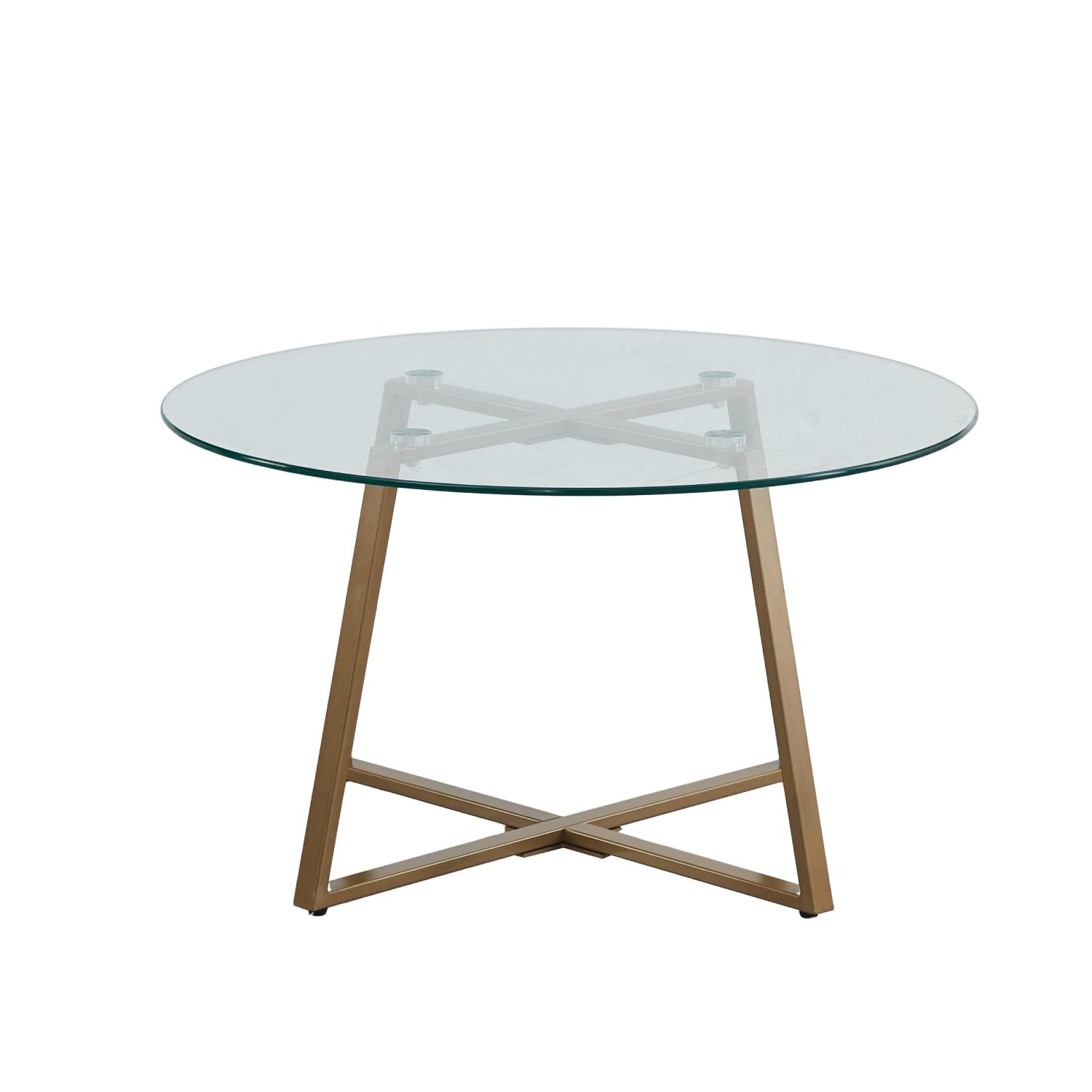 MESA DE CENTRO PARA LIVING DE VIDRIO Y METAL 80CM - 1