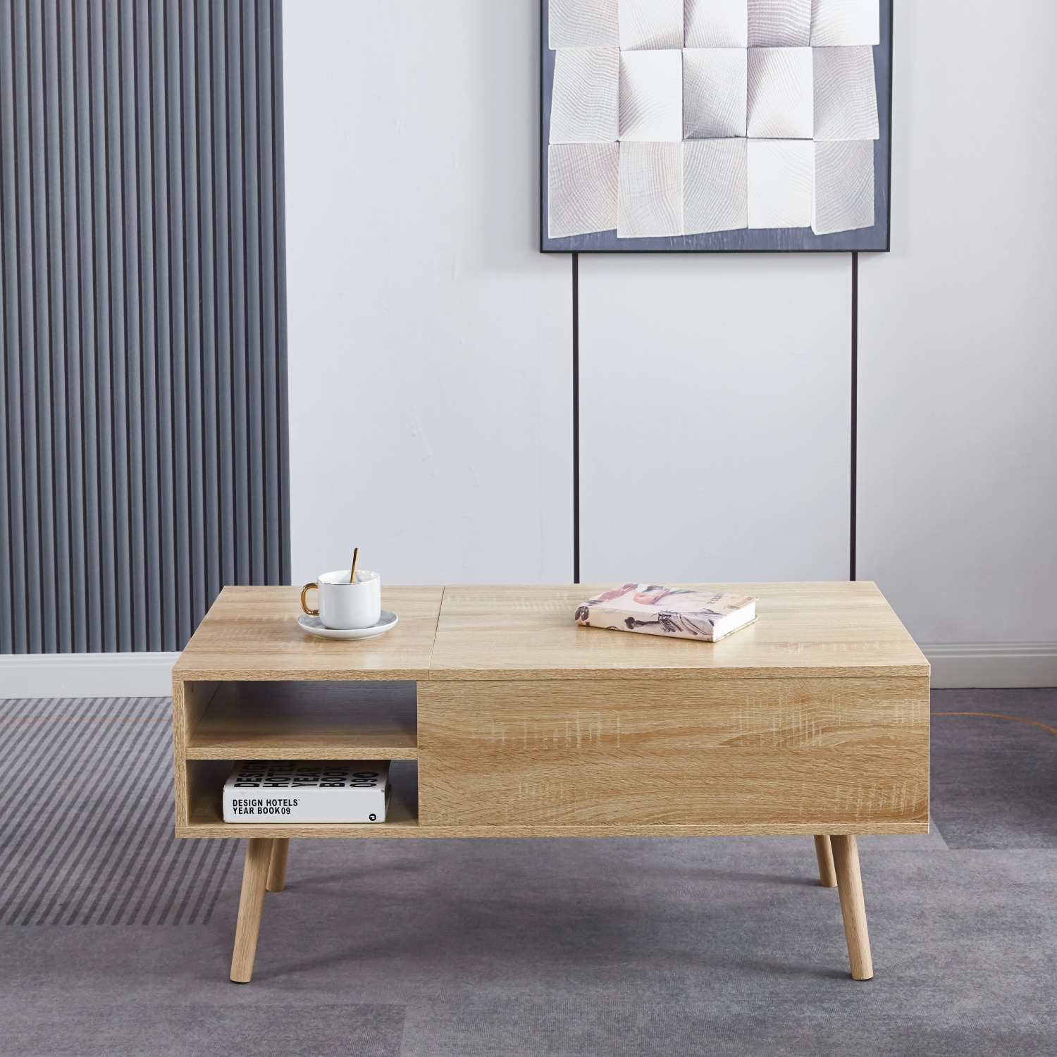 MESA DE CENTRO ELEVABLE PARA LIVING - 4