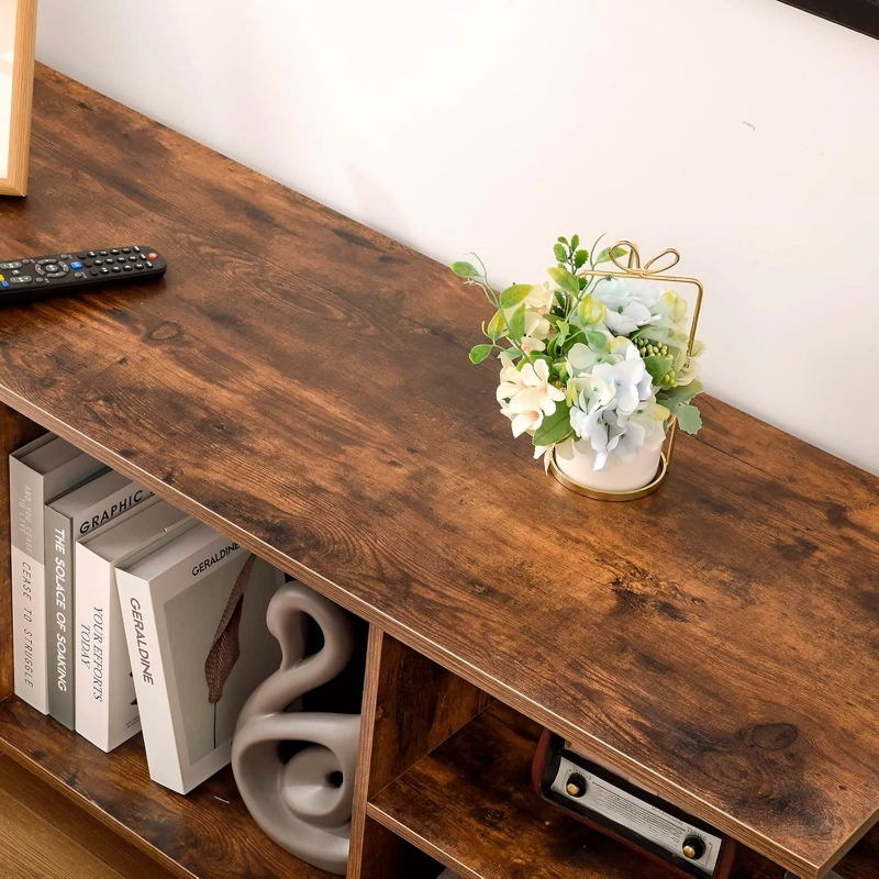 RACK PARA TV CON LIBRERO ESTILO INDUSTRIAL METAL Y MADERA 135 CM - 3