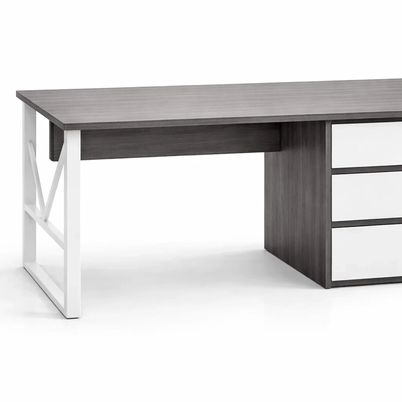 ESCRITORIO HOME OFFICE VALENCIA GRAY CON 3 CAJONES - MESA DE TRABAJO - 4