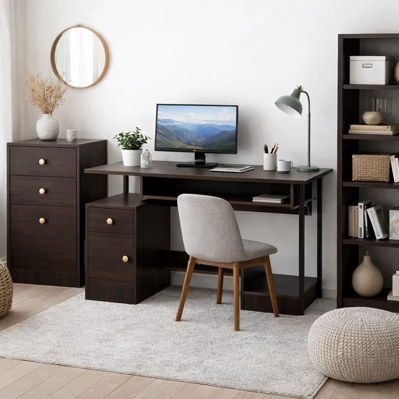 ESCRITORIO HOME OFFICE ARRECIFE 110 CM CON CAJON, GABINETE Y ORGANIZADOR PARA COMPUTADOR - 3