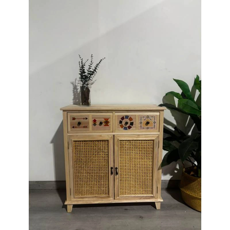 ARRIMO RATTAN DE DOS PUERTAS CON GAVETAS - 2