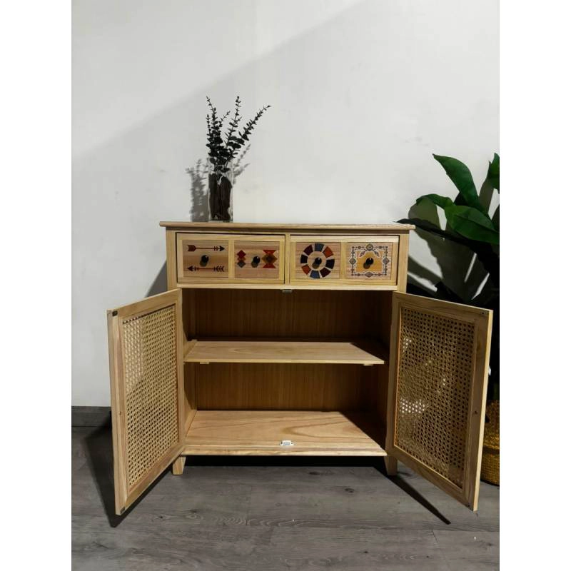 ARRIMO RATTAN DE DOS PUERTAS CON GAVETAS - 5