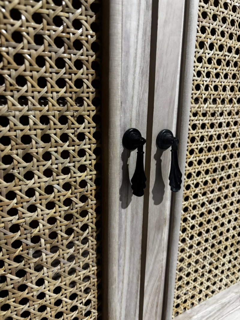 Arrimo Ratán Natural 2 Puertas 2 Gavetas para Living y Comedor - 7