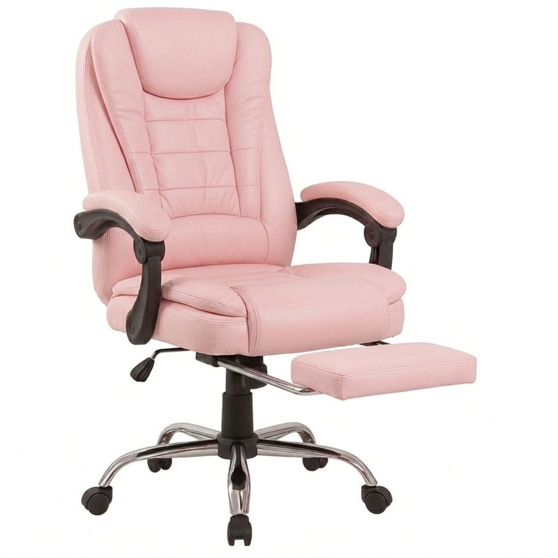 SILLA DE ESCRITORIO GAMER ECOCUERO PINK REX - 1