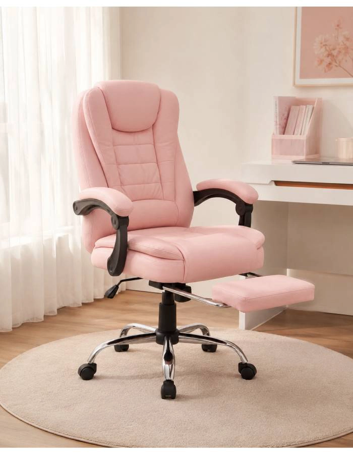 SILLA DE ESCRITORIO GAMER ECOCUERO PINK REX - 3