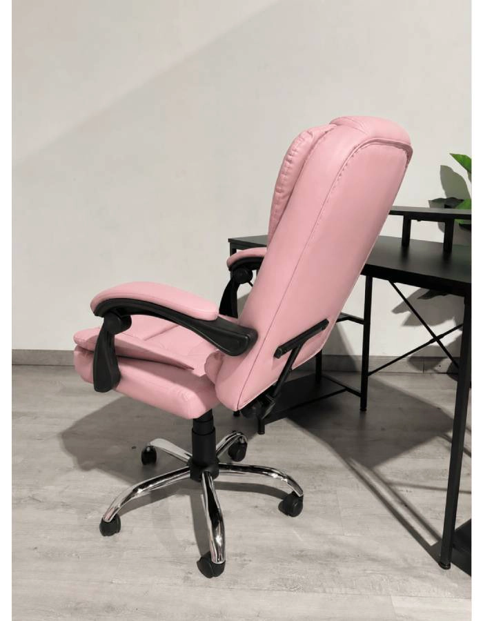 SILLA DE ESCRITORIO GAMER ECOCUERO PINK REX - 4