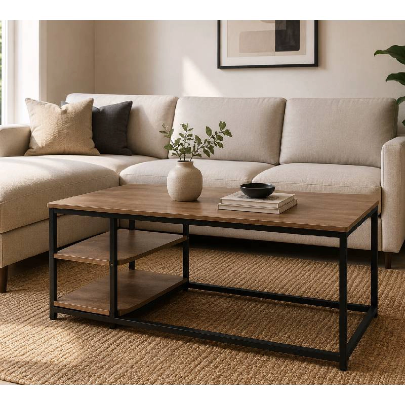 MESA DE CENTRO RECTANGULAR CON REPISAS BEGOÑA - 6