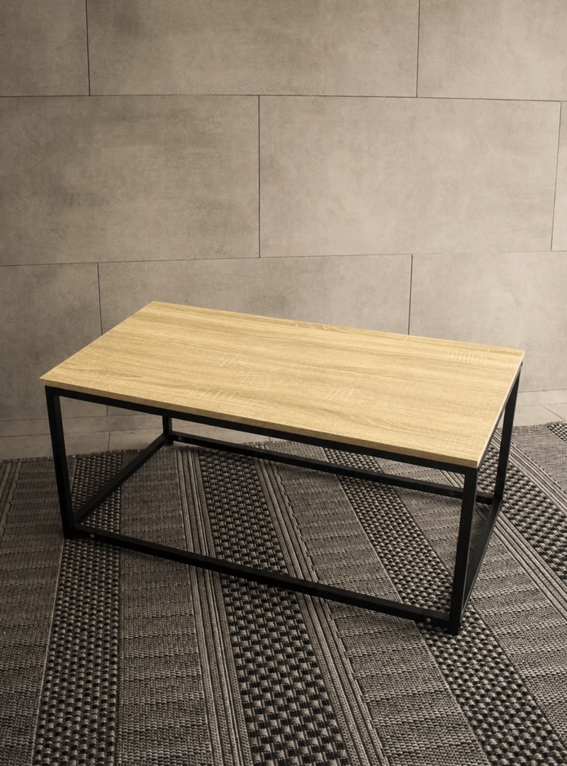 MESA DE CENTRO TEXAS 90 CM MDF Y METAL MODERNA PARA LIVING - 3