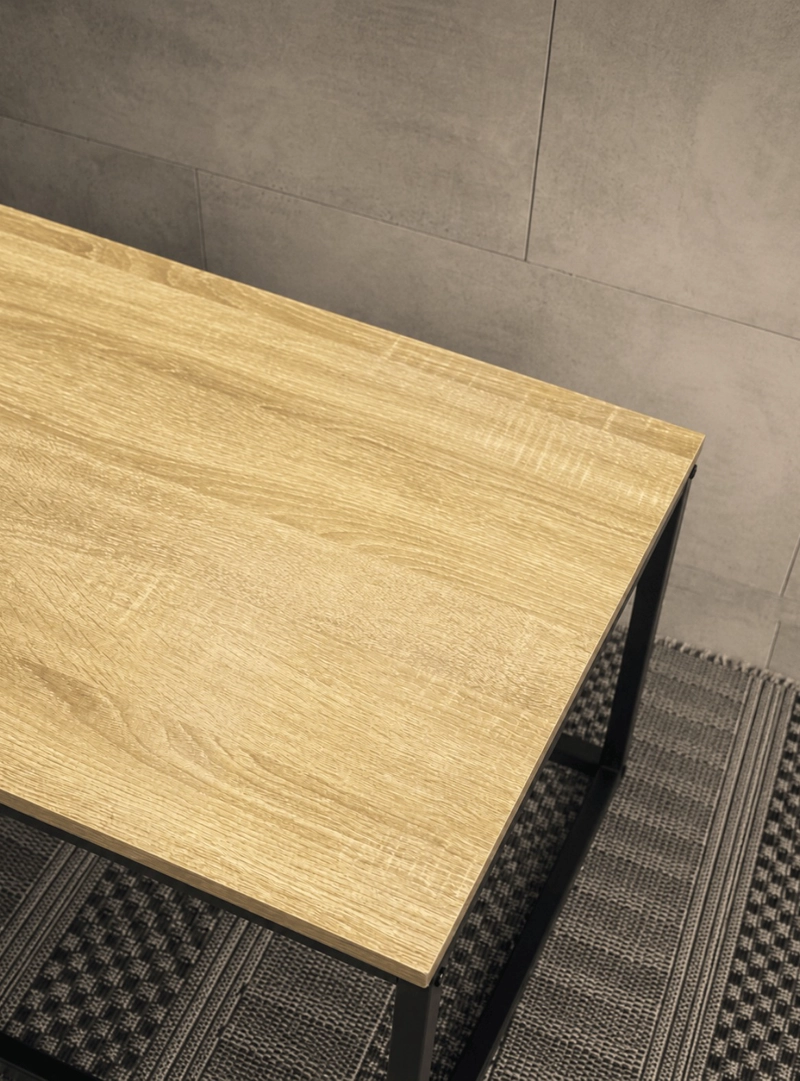 MESA DE CENTRO TEXAS 90 CM MDF Y METAL MODERNA PARA LIVING - 6