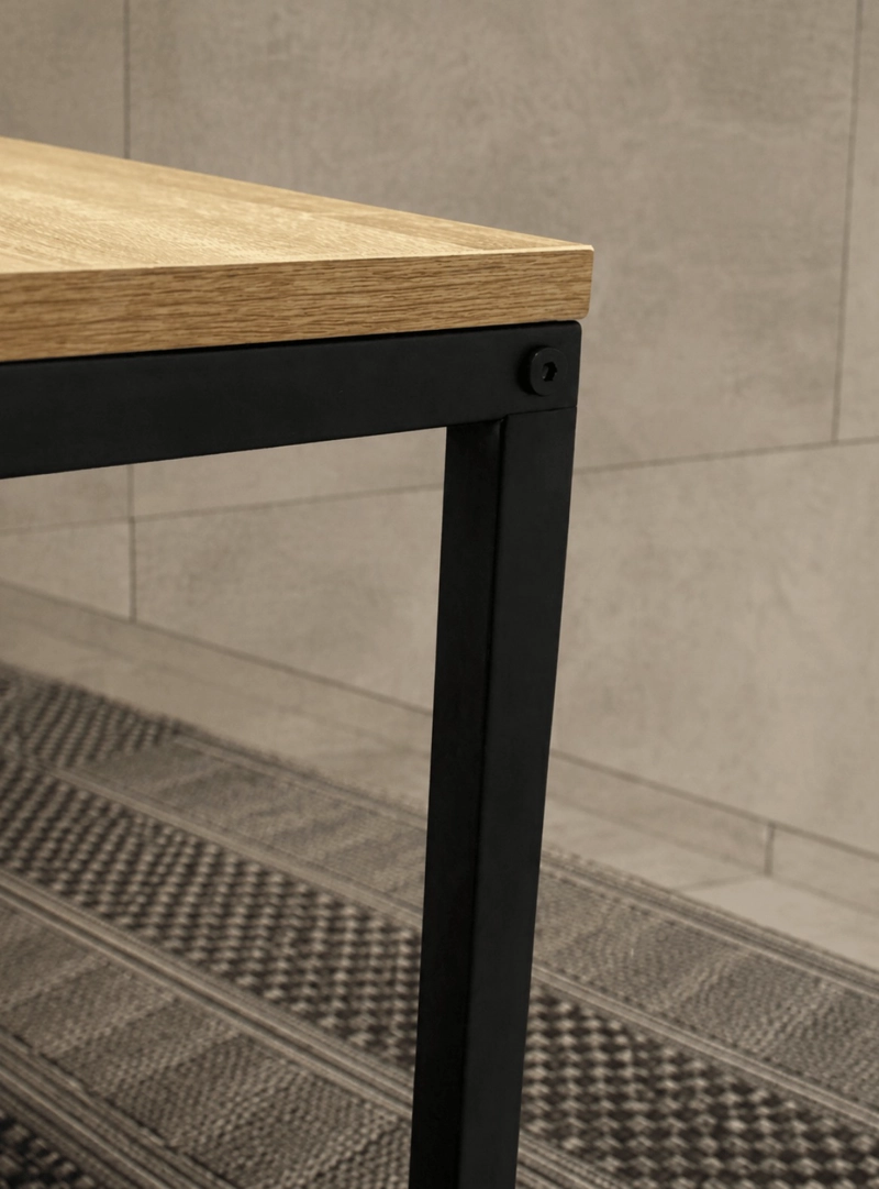 MESA DE CENTRO TEXAS 90 CM MDF Y METAL MODERNA PARA LIVING - 7