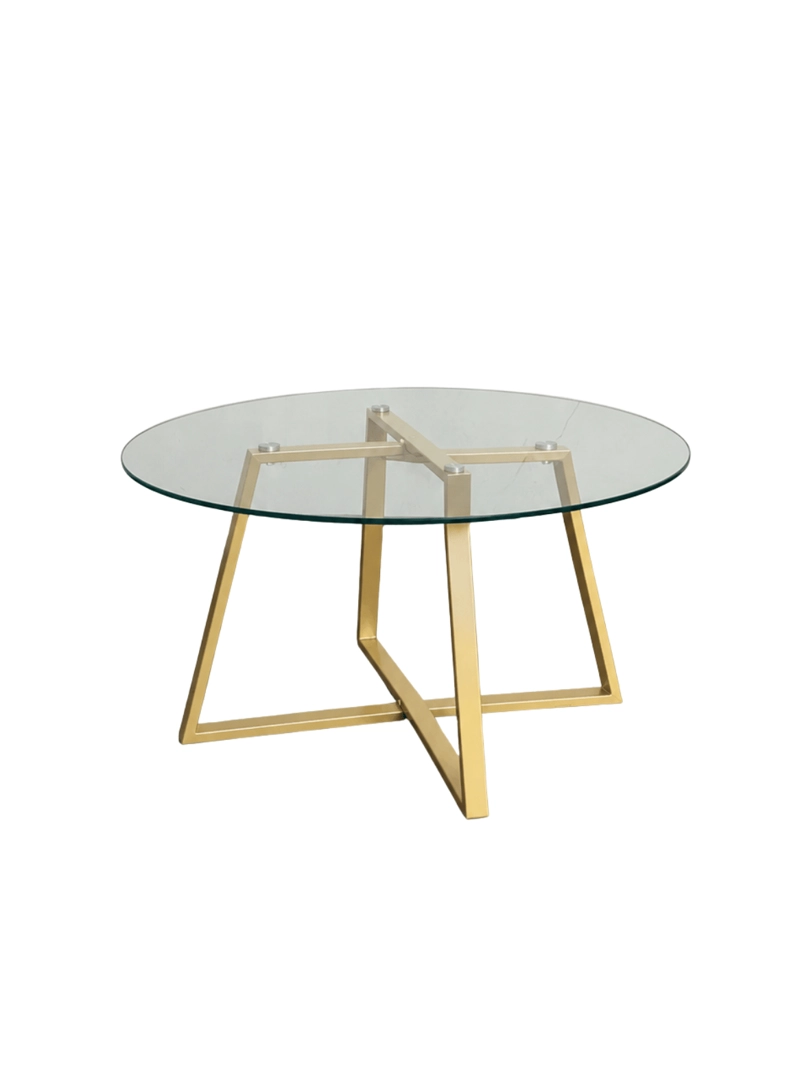 MESA DE CENTRO PARA LIVING VIDRIO TEMPLADO Y METAL 80X80 CM - 1