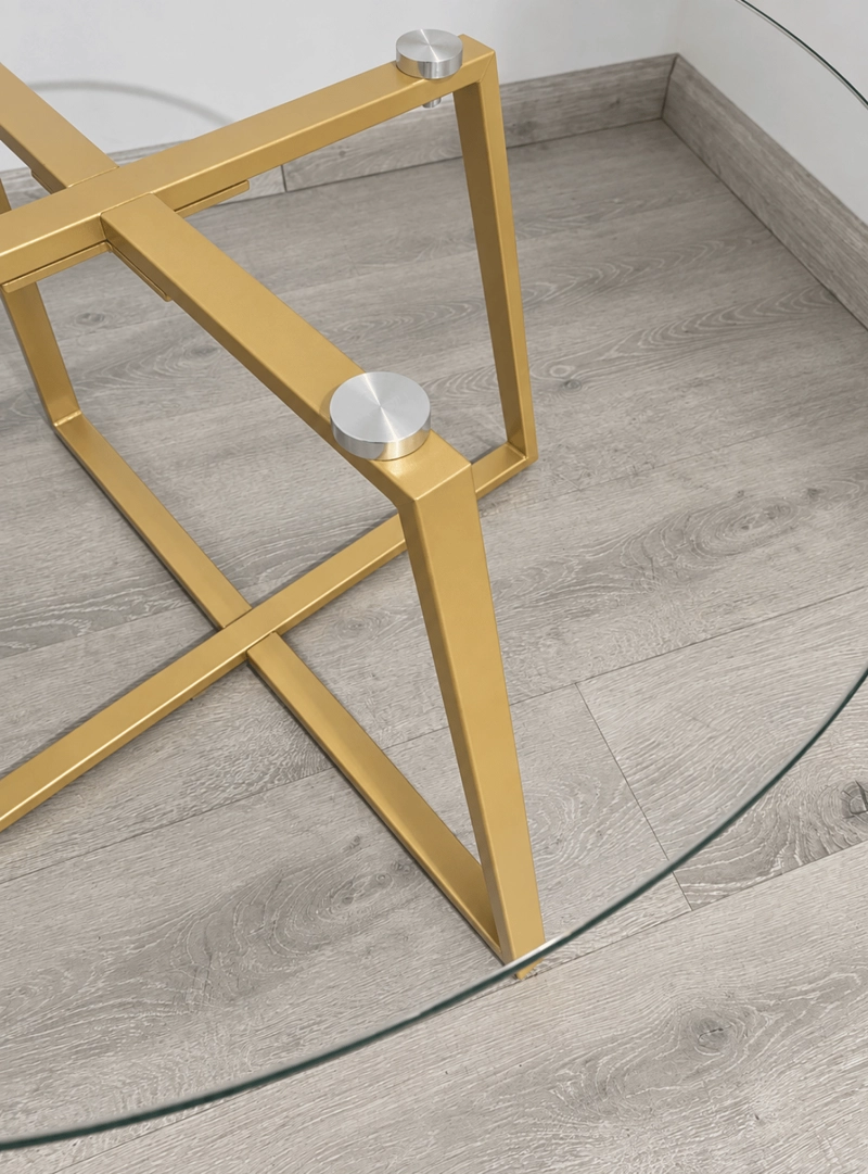 MESA DE CENTRO PARA LIVING VIDRIO TEMPLADO Y METAL 80X80 CM - 7
