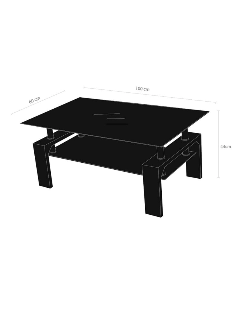 MESA DE CENTRO RECTANGULAR 100X60 CM BEIGE CON CUBIERTA DE VIDRIO Y PATAS DE MADERA. - 5