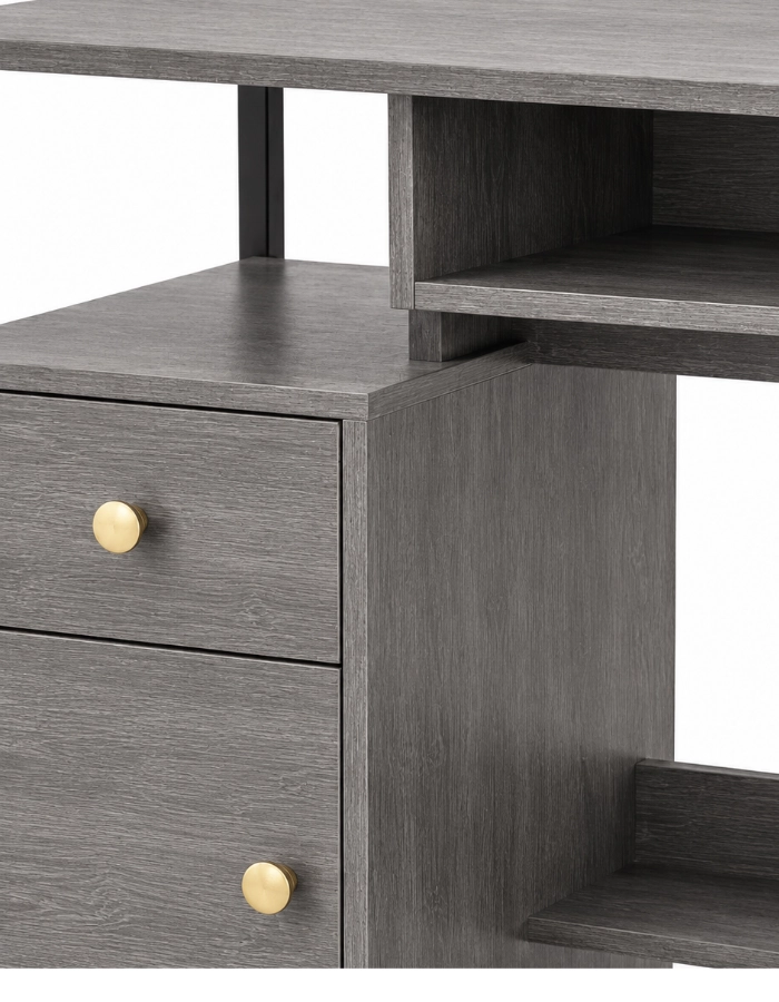 ESCRITORIO ARRECIFE 110 CM CON CAJON Y PUERTA MDF Y METAL PARA OFICINA Y HOME OFFICE - 6