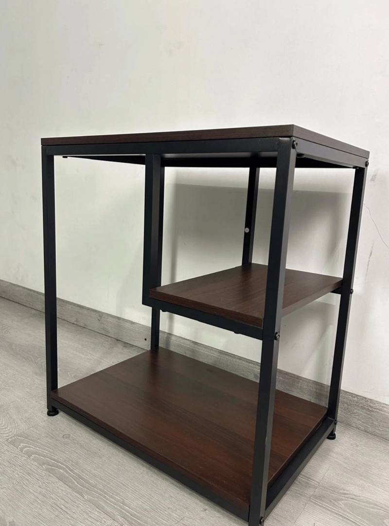 MESA AUXILIAR INDUSTRIAL 3 NIVELES CON REPISAS MDF Y METAL 60X40 CM - 3
