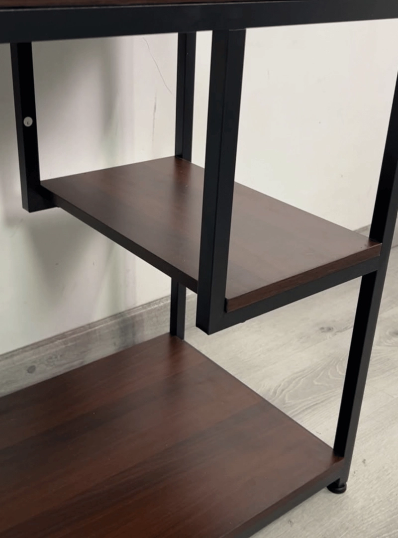 MESA AUXILIAR INDUSTRIAL 3 NIVELES CON REPISAS MDF Y METAL 60X40 CM - 6