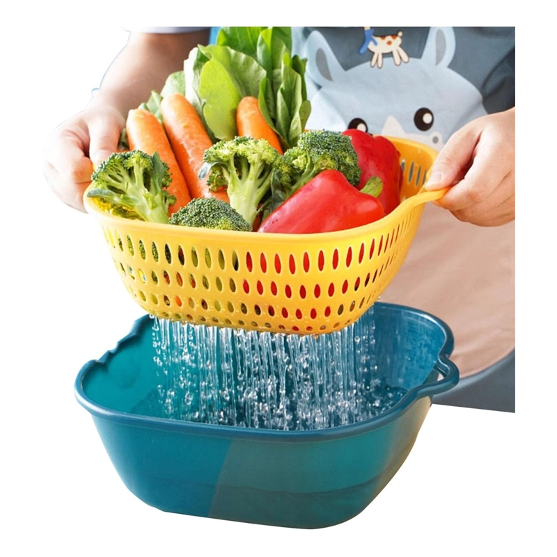 SET 3 CESTAS PARA ALIMENTOS COLADOR PARA VEGETALES - 3