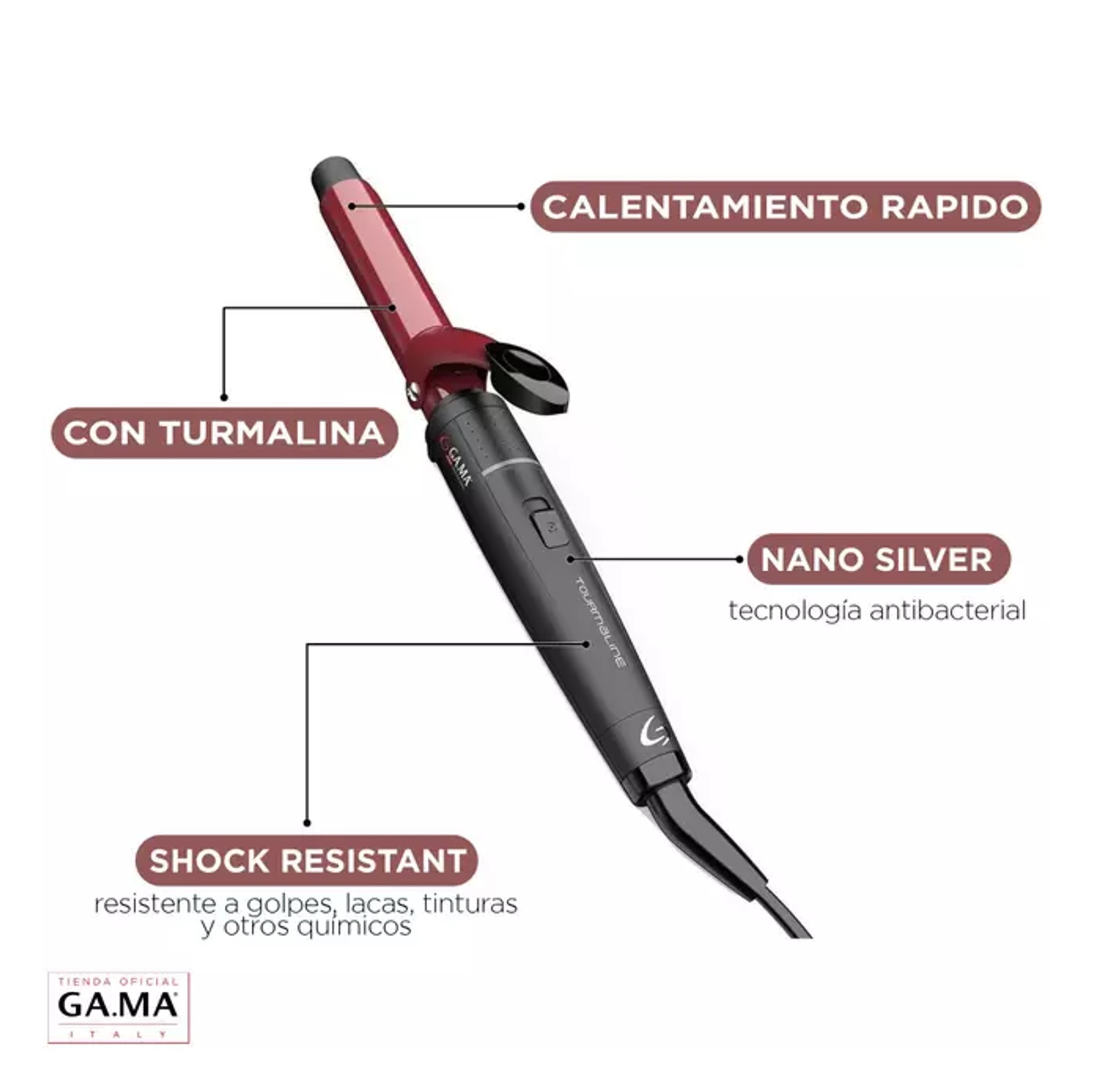 ONDULADOR DE PELO TOURMALINE 19MM NANO SILVER 220V - 5
