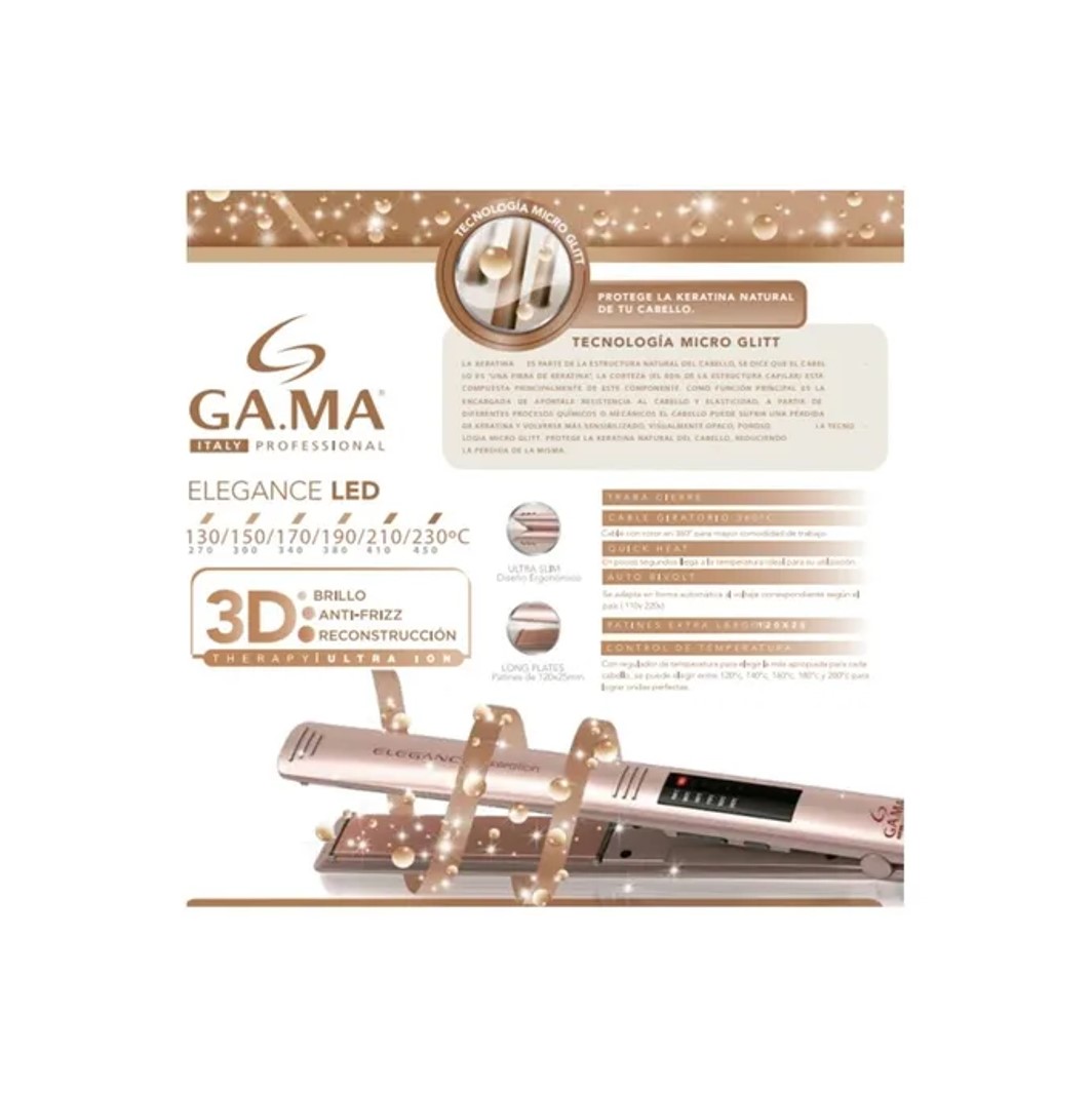 PLANCHA DE PELO KERATION LED DIGITAL GAMA - 4